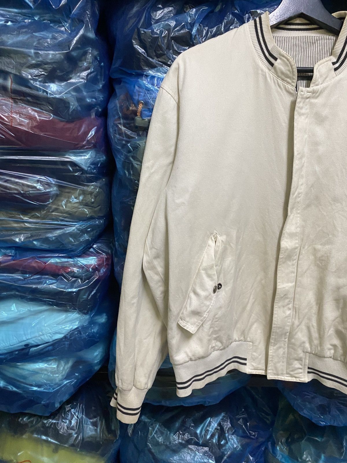 Japanese Brand Imperial RAIKA White Varsity Bomber Jacket BLACKPIA Size US L / EU 52-54 / 3 - 6 Thumbnail