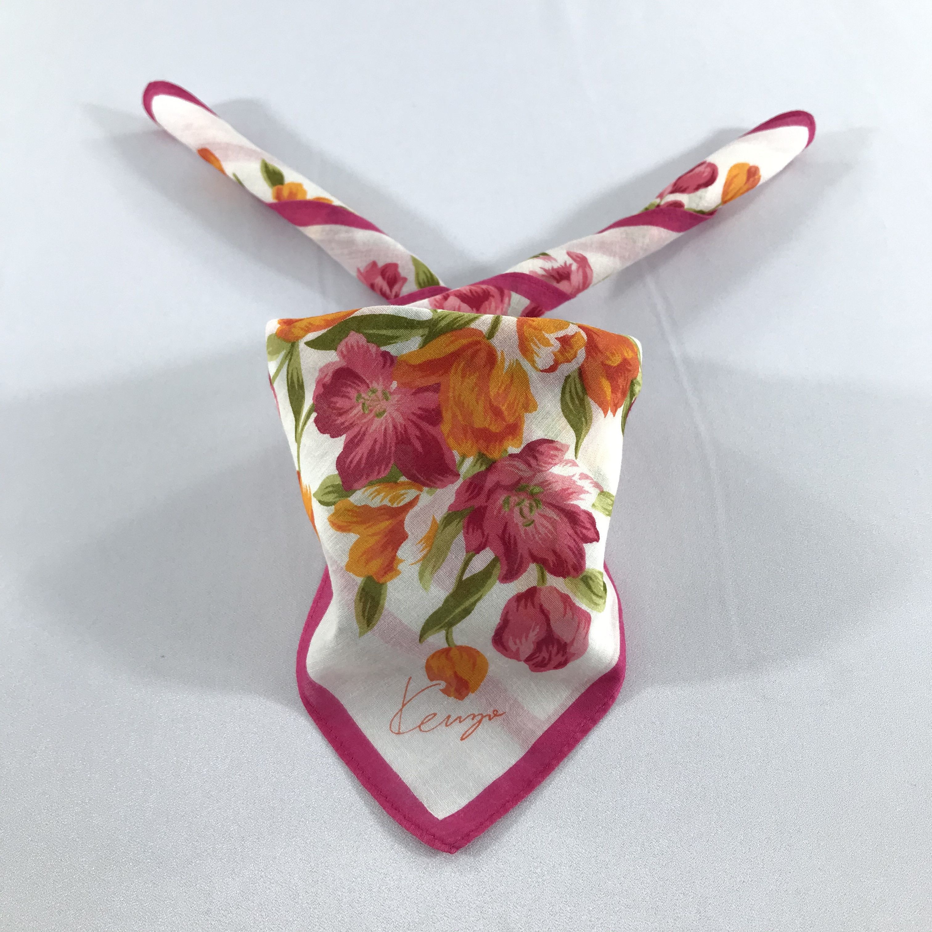 Kenzo Floral Handkerchief Neckerchief Bandana H988