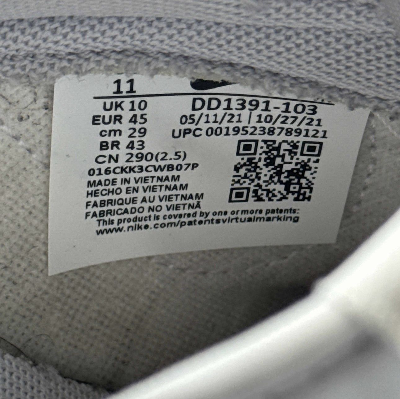 Nike Nike Dunk Low 'Grey Fog' Size US 11 / EU 44 - 5 Thumbnail