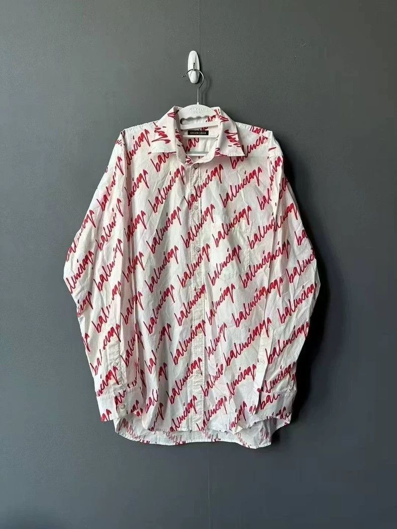 Balenciaga Balenciaga size 34 Cursive Bullet Screen Shirt Size US XS / EU 42 / 0 - 1 Thumbnail