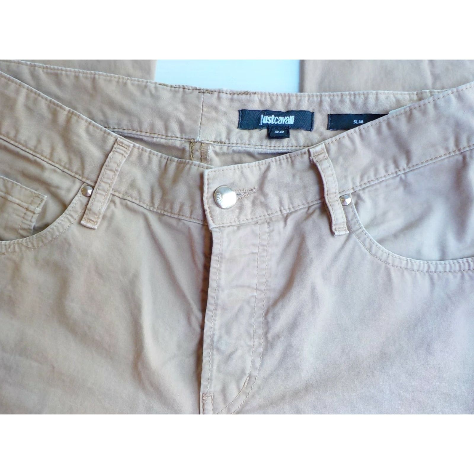 Just Cavalli JUST CAVALLI Tan Jeans Slim Button Fly 5 Pocket Men SZ 32 100% Cotton Tan Jeans Slim Fit Pants Size US 32 / EU 48 - 2 Thumbnail
