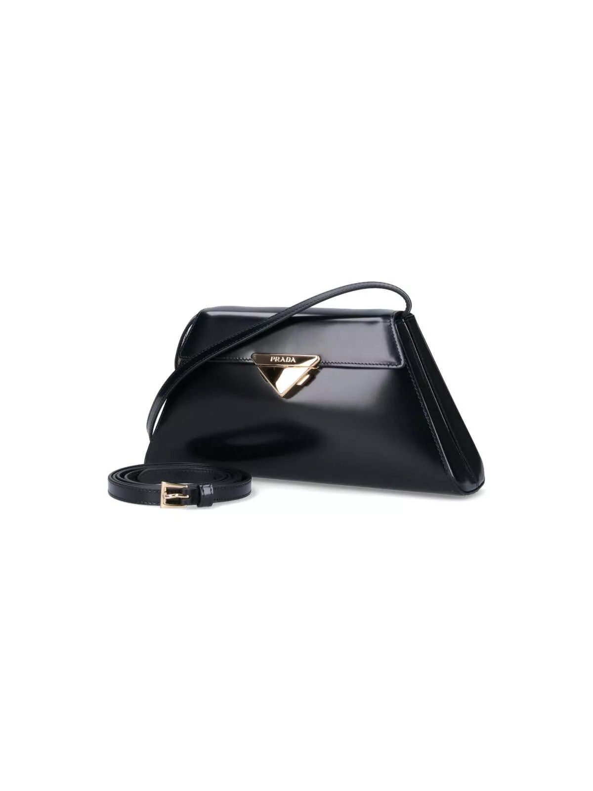 Prada PRADA Black Medium Leather Shoulder Bag New And Authentic Size ONE SIZE - 2 Thumbnail