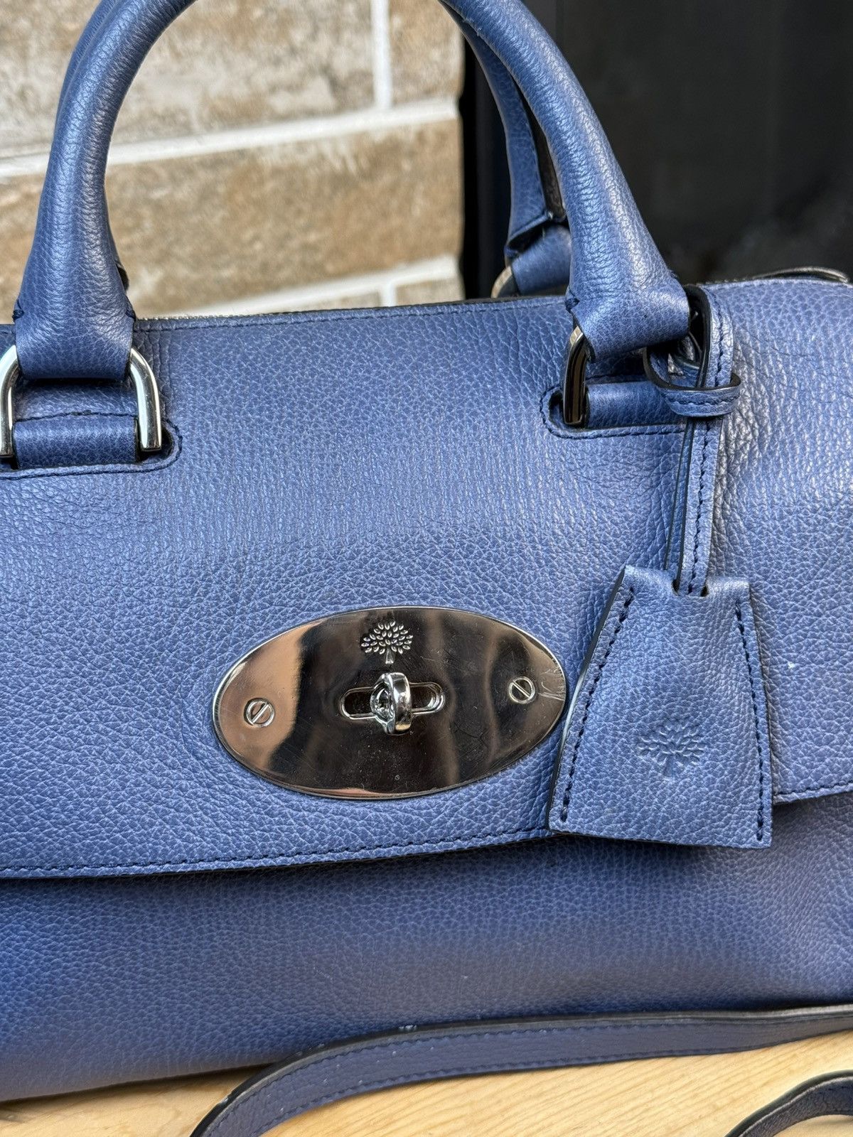Mulberry Mulberry Leather Blue Del Rey Top Handle Bag Size ONE SIZE - 5 Thumbnail