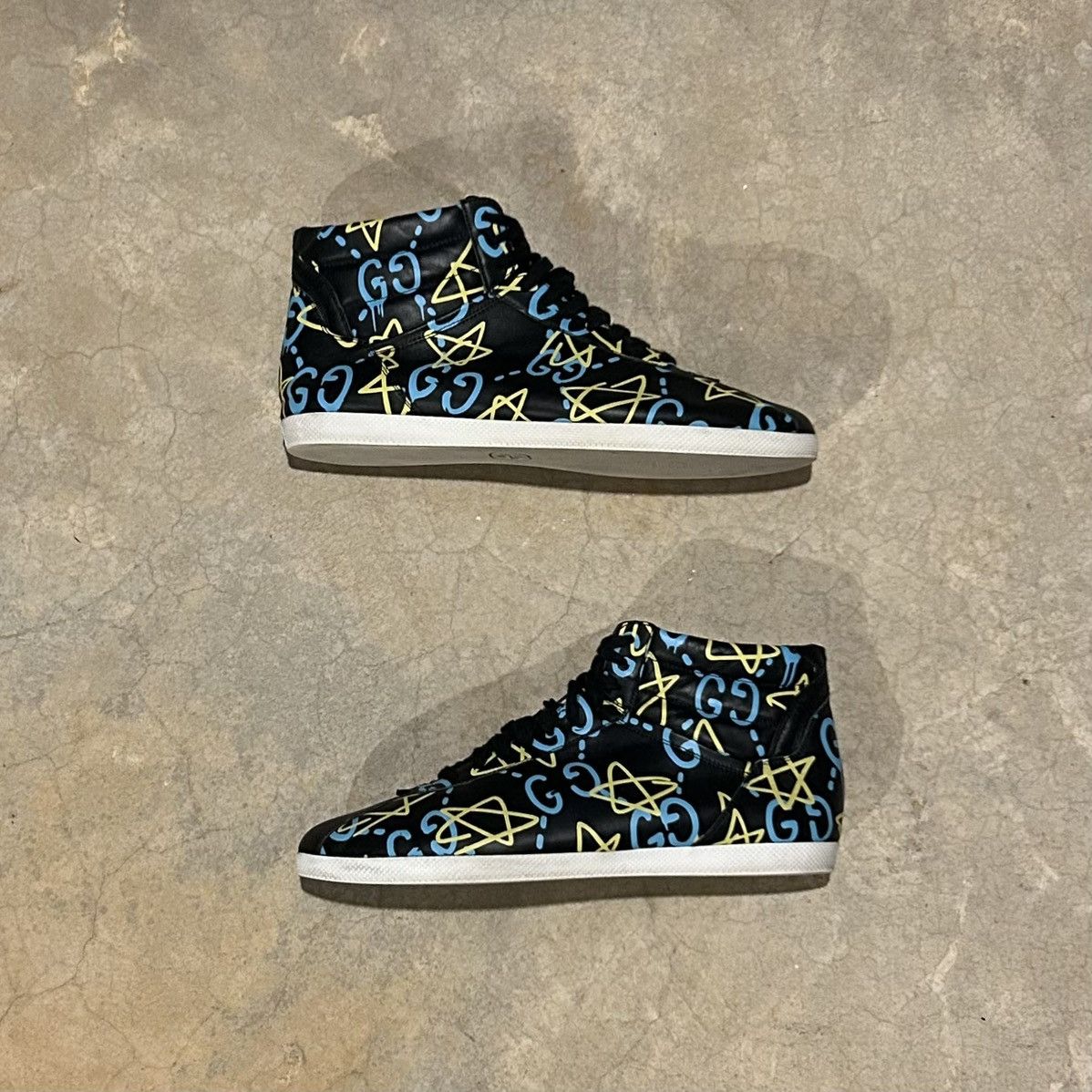 Designer × Gucci Gucci Ace High Top Graffiti Ghost Stars Leather Shoes US 11 Size US 11 / EU 44 - 3 Thumbnail