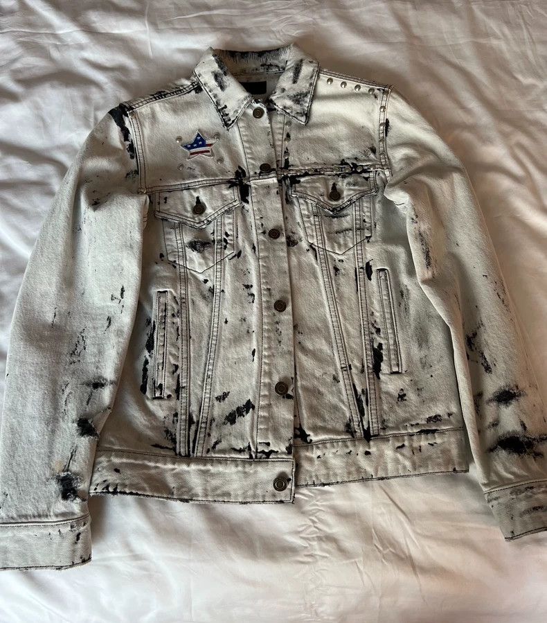 Yves Saint Laurent YSL Men's White Denim Jacket Size US M / EU 48-50 / 2 - 1 Thumbnail