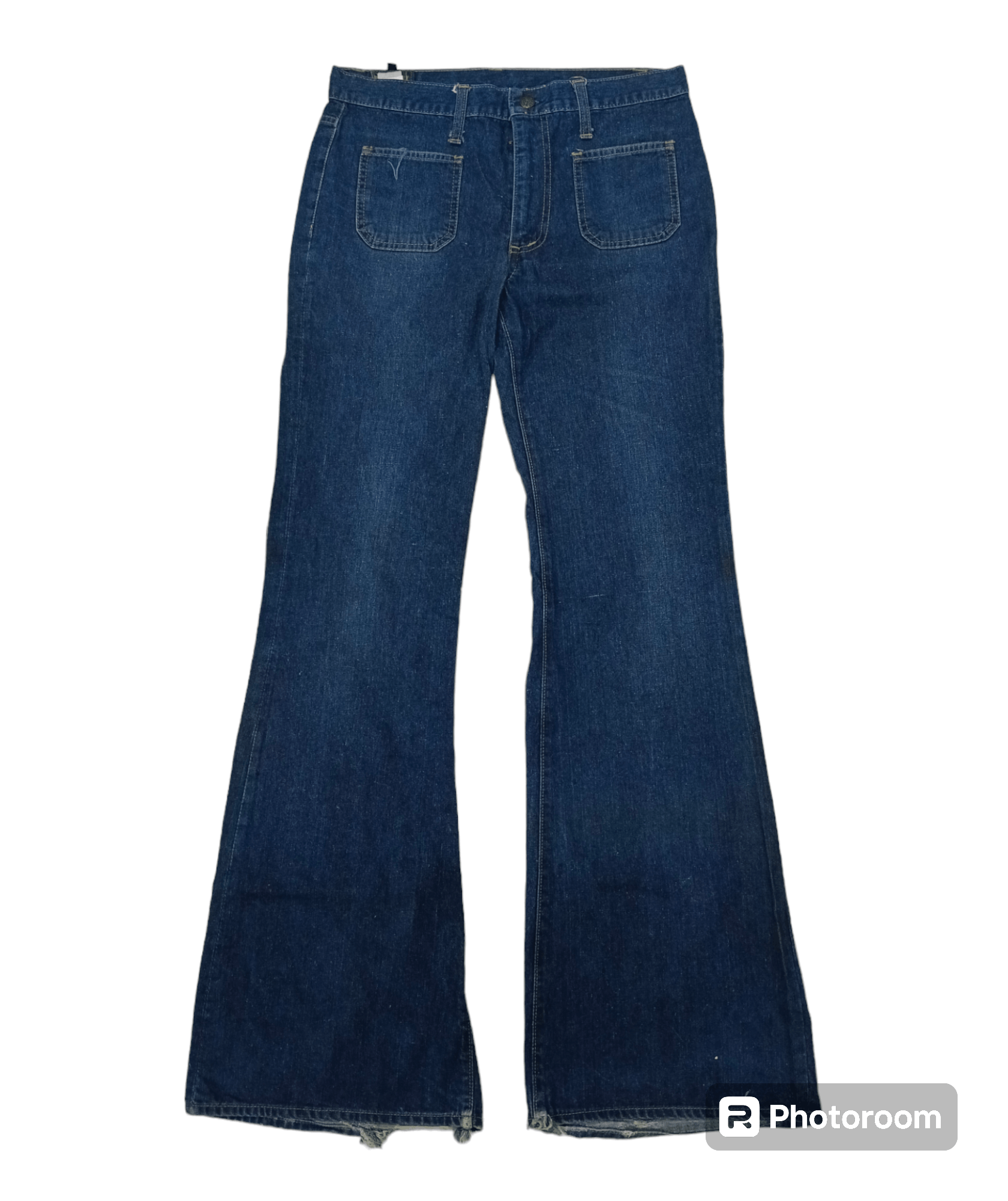 Vintage SICK SUPER FLARE BIG BELL DENIM PANTS Size US 30 / EU 46 - 1 Thumbnail