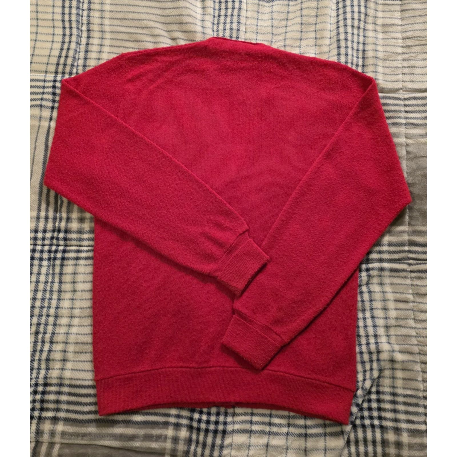 JCPenney VINTAGE JC Penney The Fox Sweater Cardigan Red Men's L V-Neck Long Sleeve Tight-Knit Button Logo Solid 70s USA Dad Size US L / EU 52-54 / 3 - 3 Thumbnail