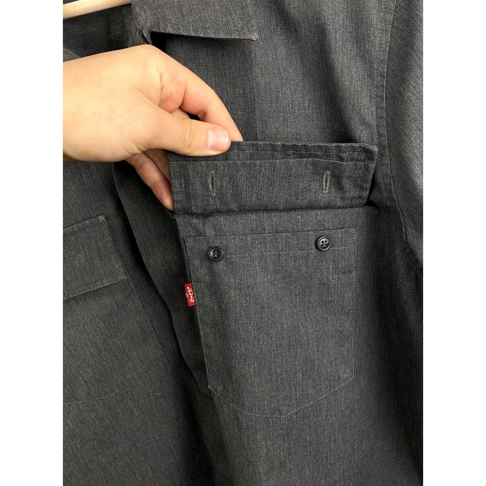 Vintage VINTAGE Levi’s Shirt L Gray 1990s Sta Prest Retro Rare Hype Y2K Mens Size US L / EU 52-54 / 3 - 7 Thumbnail