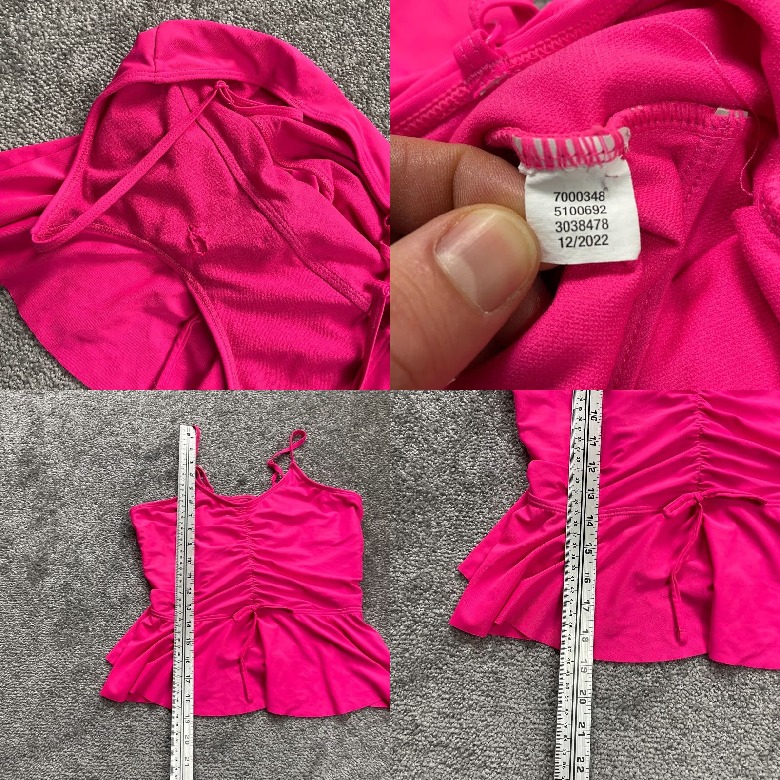 Vintage VINTAGE Unbranded Women's Tankini Swimsuit S Solid Pink Summer Beach Adjustable Strap Size ONE SIZE - 8 Thumbnail