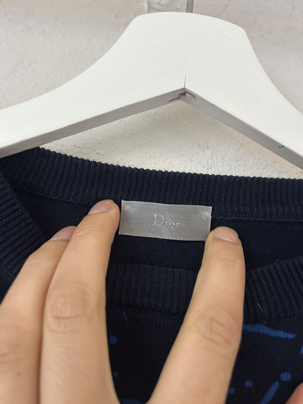 Dior Dior Homme Navy Blue Paint Splatter Sweatshirt Size US L / EU 52-54 / 3 - 5 Thumbnail