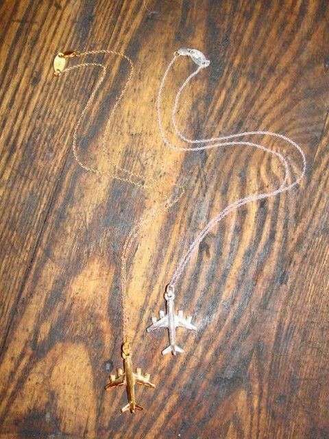 Handmade Sterling Silver Airplane Charm Necklace Size ONE SIZE - 6 Thumbnail