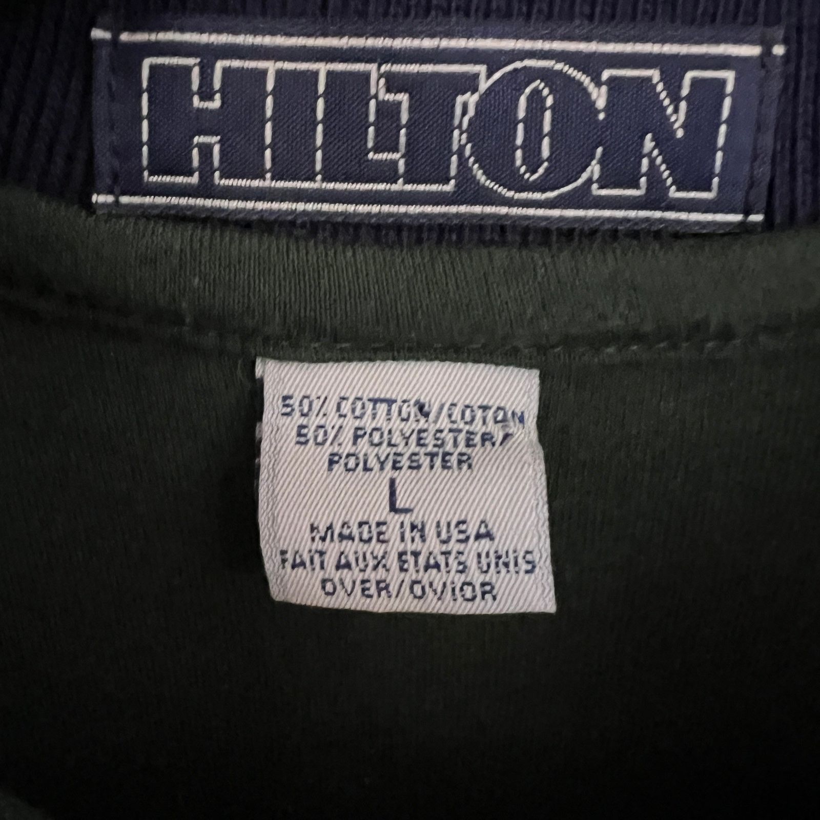 Vintage Vintage Made in USA Hilton Mens Green Polo Shirt L 21x29 Size US L / EU 52-54 / 3 - 4 Thumbnail