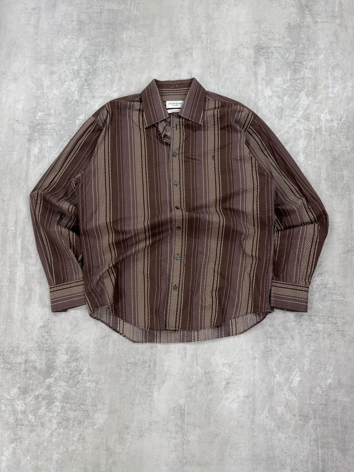 Other Vintage Yves Saint Lauren Striped Shirt Long sleeve Mens Size US M / EU 48-50 / 2 - 1 Thumbnail