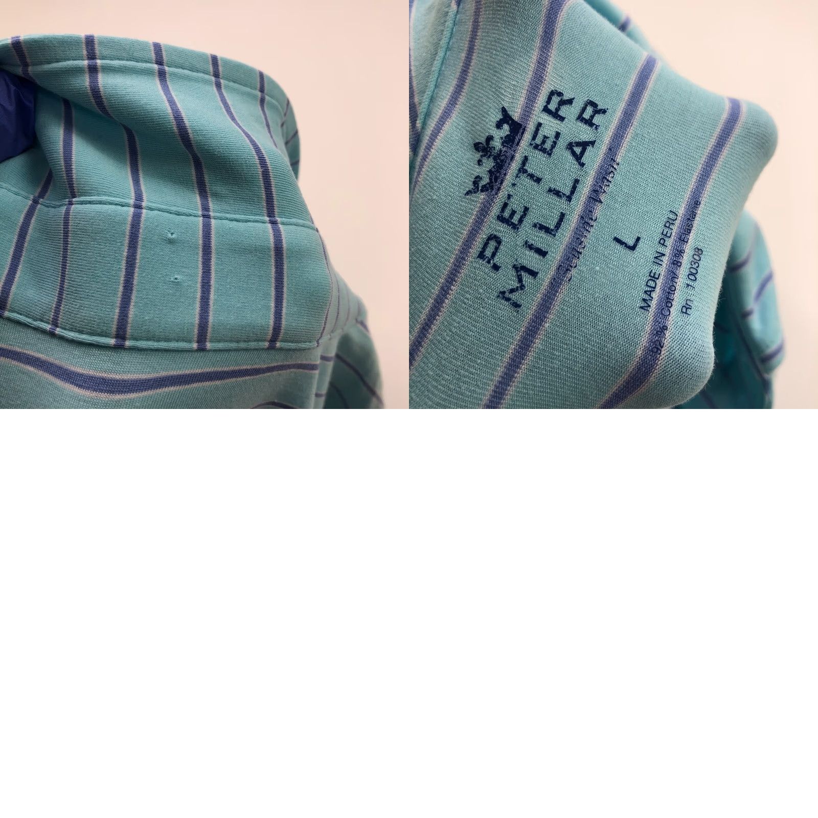 Peter Millar VINTAGE Peter Millar SEASIDE WASH Large Golf SS Stretch Button Polo Striped Shirt Size US L / EU 52-54 / 3 - 8 Thumbnail