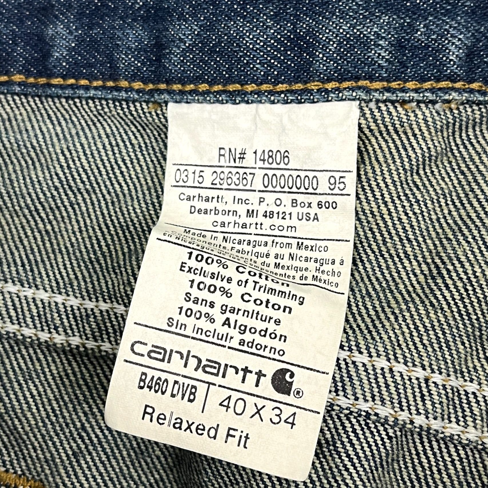 Carhartt VINTAGE Carhartt B460 DVB Jeans Mens 38 x 34 Relaxed Blue Denim Workwear Western Size US 38 / EU 54 - 3 Thumbnail