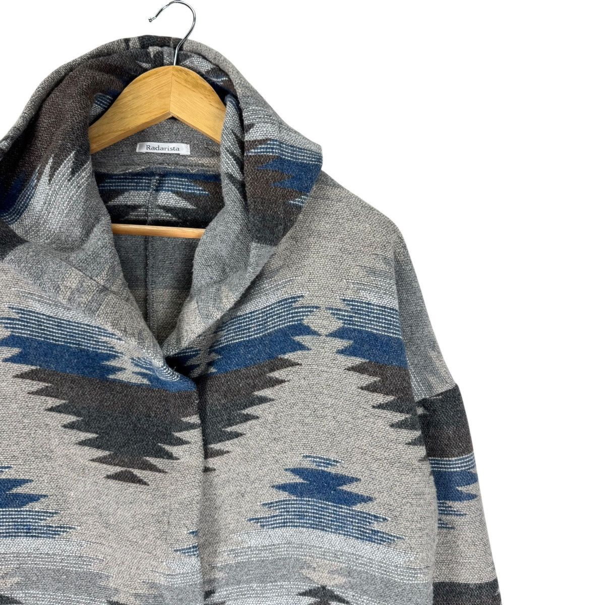 Native ☀️RADRISTA NAVAJO AZTEC HOODIE LONG JACKET LIKE PENDLETON Size M / US 6-8 / IT 42-44 - 4 Thumbnail