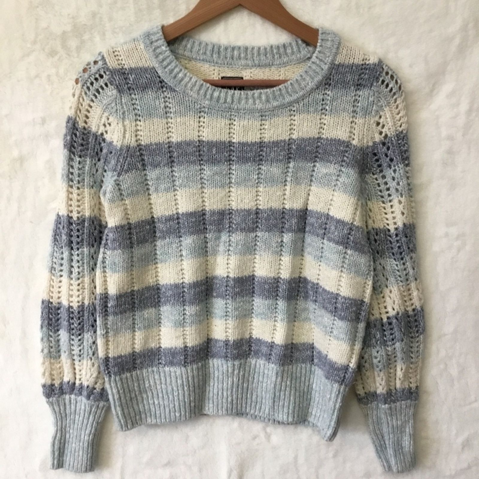 Gap GAP Blue and White Striped Knit Sweater Top Size S / US 4 / IT 40 - 2 Thumbnail