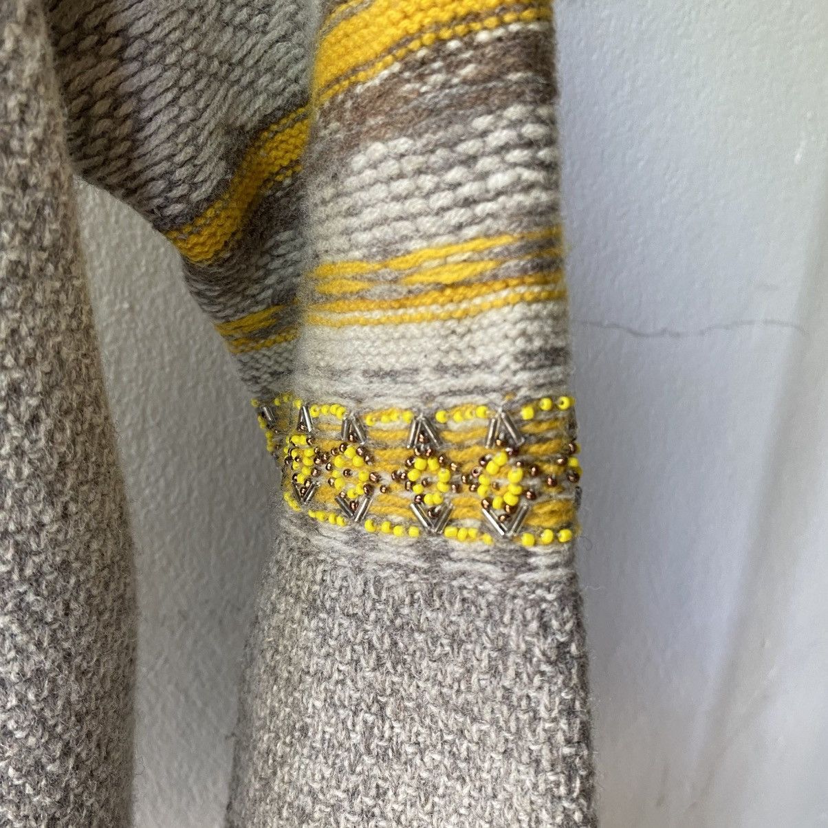 Zucca ZUCCA Gray & Yellow Knit Sweater Size L / US 10 / IT 46 - 6 Thumbnail