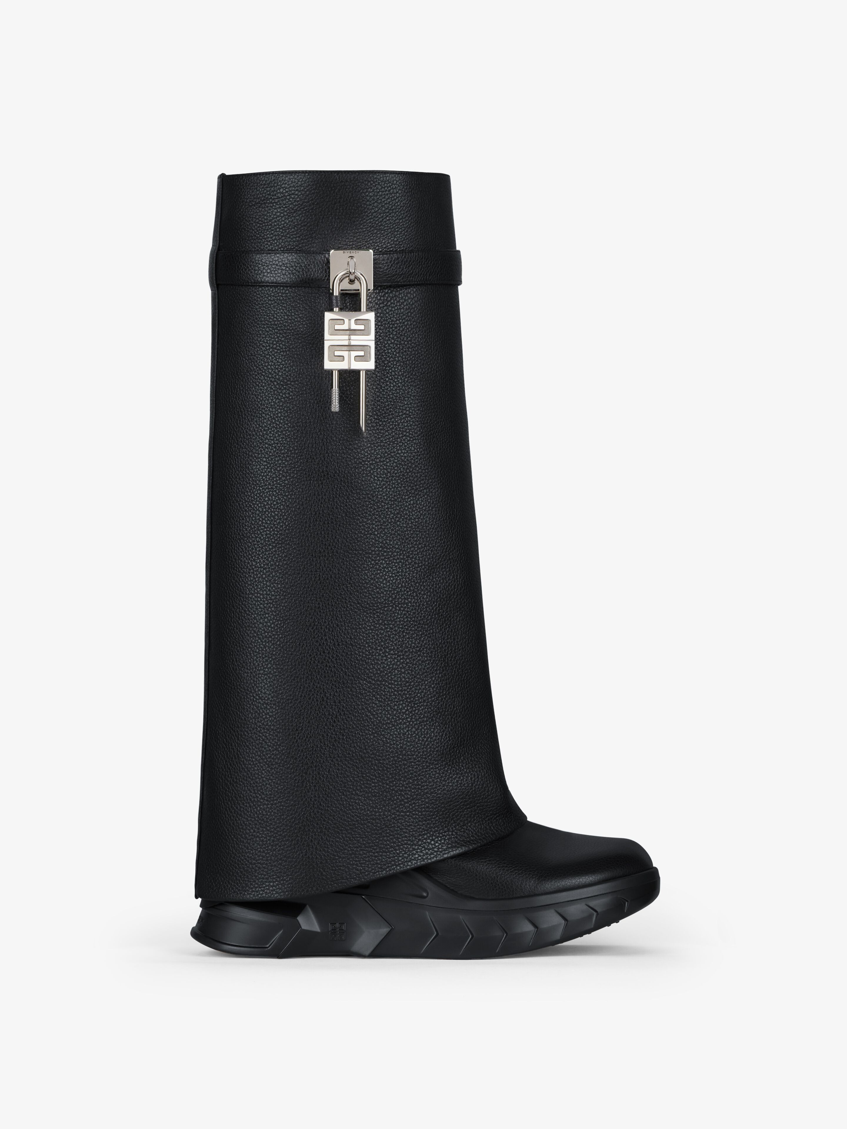 Givenchy o1w1db10325 Shark Lock Boots Biker 120mm in Black Size US 7 / IT 37 - 1 Thumbnail