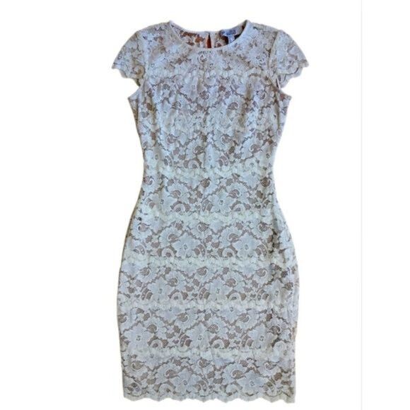 Badgley Mischka Badgley Mischka Belle lace overlay shift dress cocktail 2 Size XS / US 0-2 / IT 36-38 - 1 Thumbnail