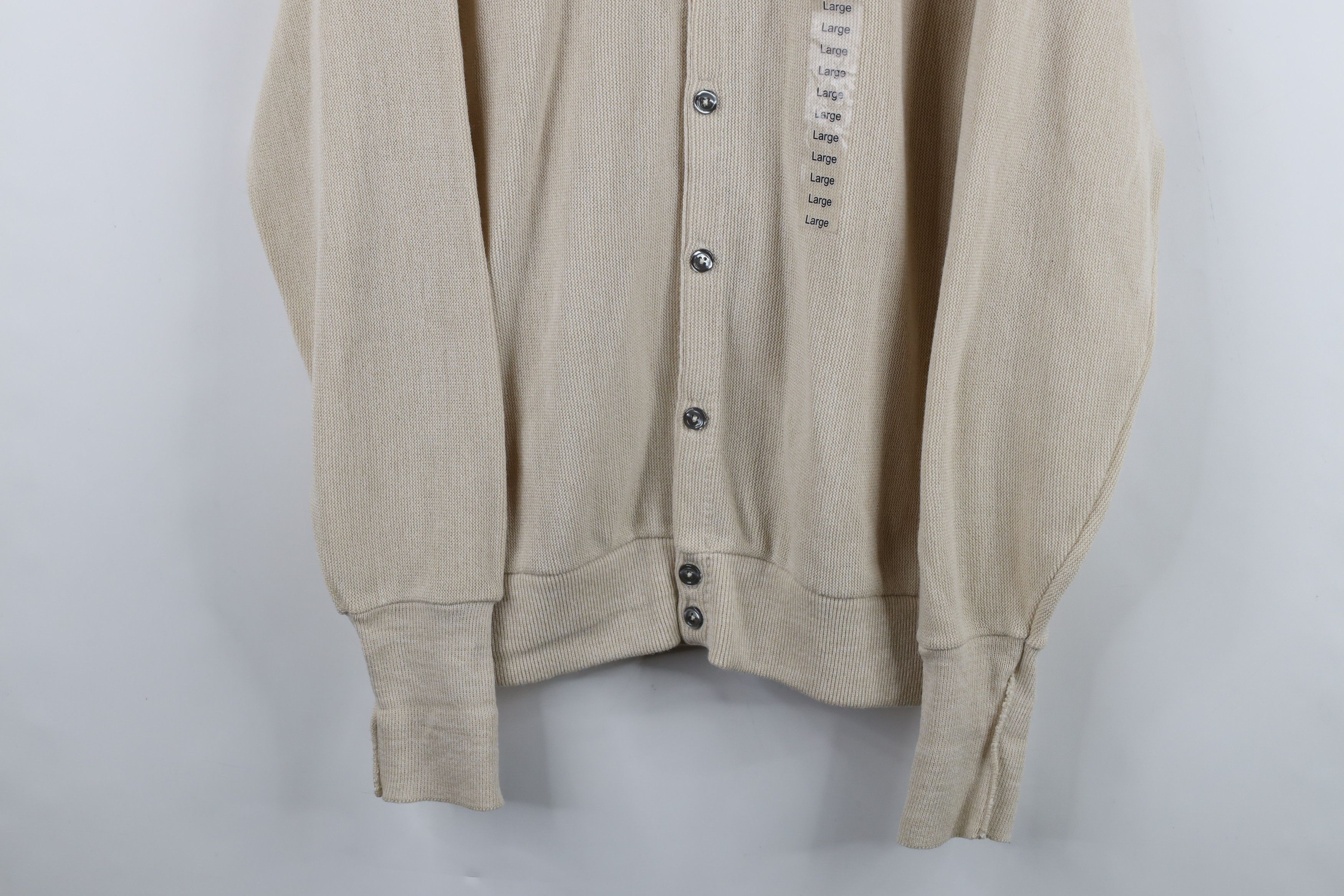 Vintage Deadstock Vintage 90s Streetwear Cardigan Sweater Beige USA Size US L / EU 52-54 / 3 - 3 Thumbnail