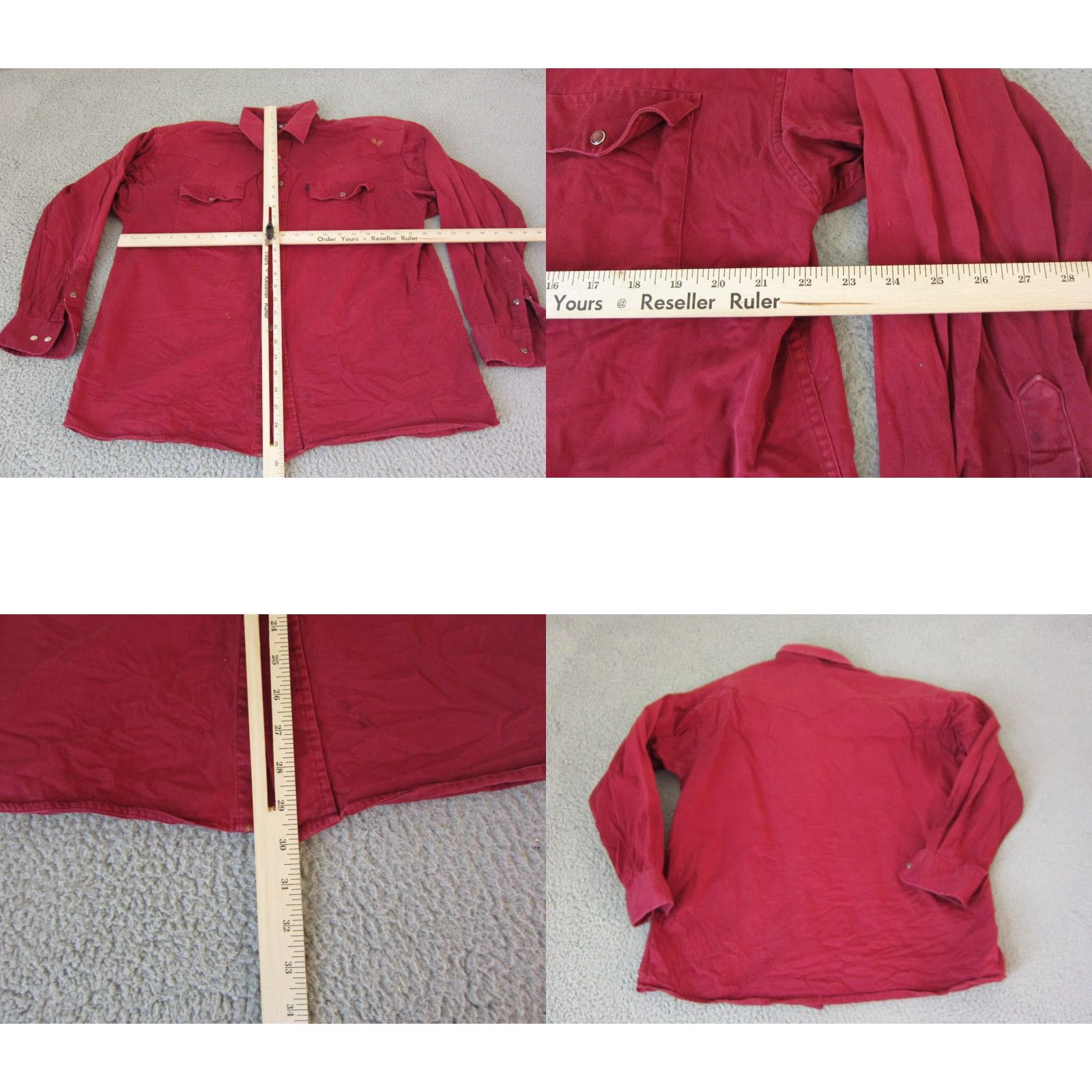 Vintage VINTAGE Panhandle Slim Shirt Panhandle Slim Shirt Adult Large Red Canvas Cowboy Rodeo Western Snap Mens Size US L / EU 52-54 / 3 - 8 Thumbnail
