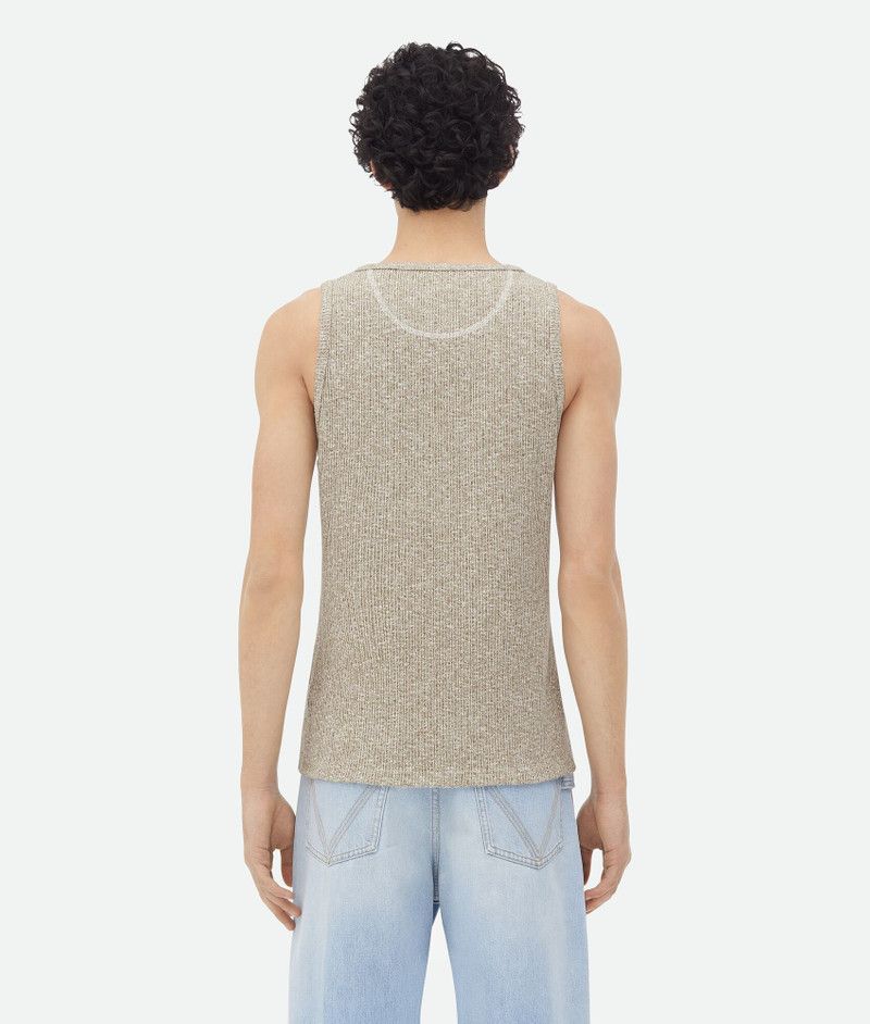 Bottega Veneta o1bcso1str0526 Cotton Mouline Jersey Tank Top Beige/White Size US L / EU 52-54 / 3 - 3 Thumbnail
