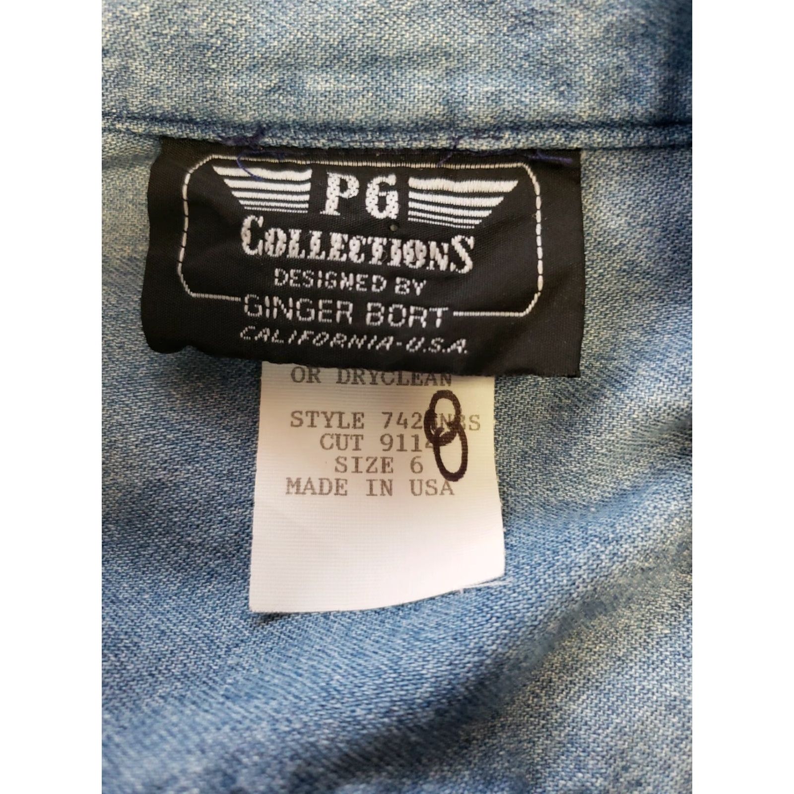 Vintage PG Collections by Ginger Bort Womens Romper Sz 6 Blue Short Sleeve Jumpsuit 100% cotton Casual Birthday Womens Size 28" / US 6 / IT 42 - 5 Thumbnail