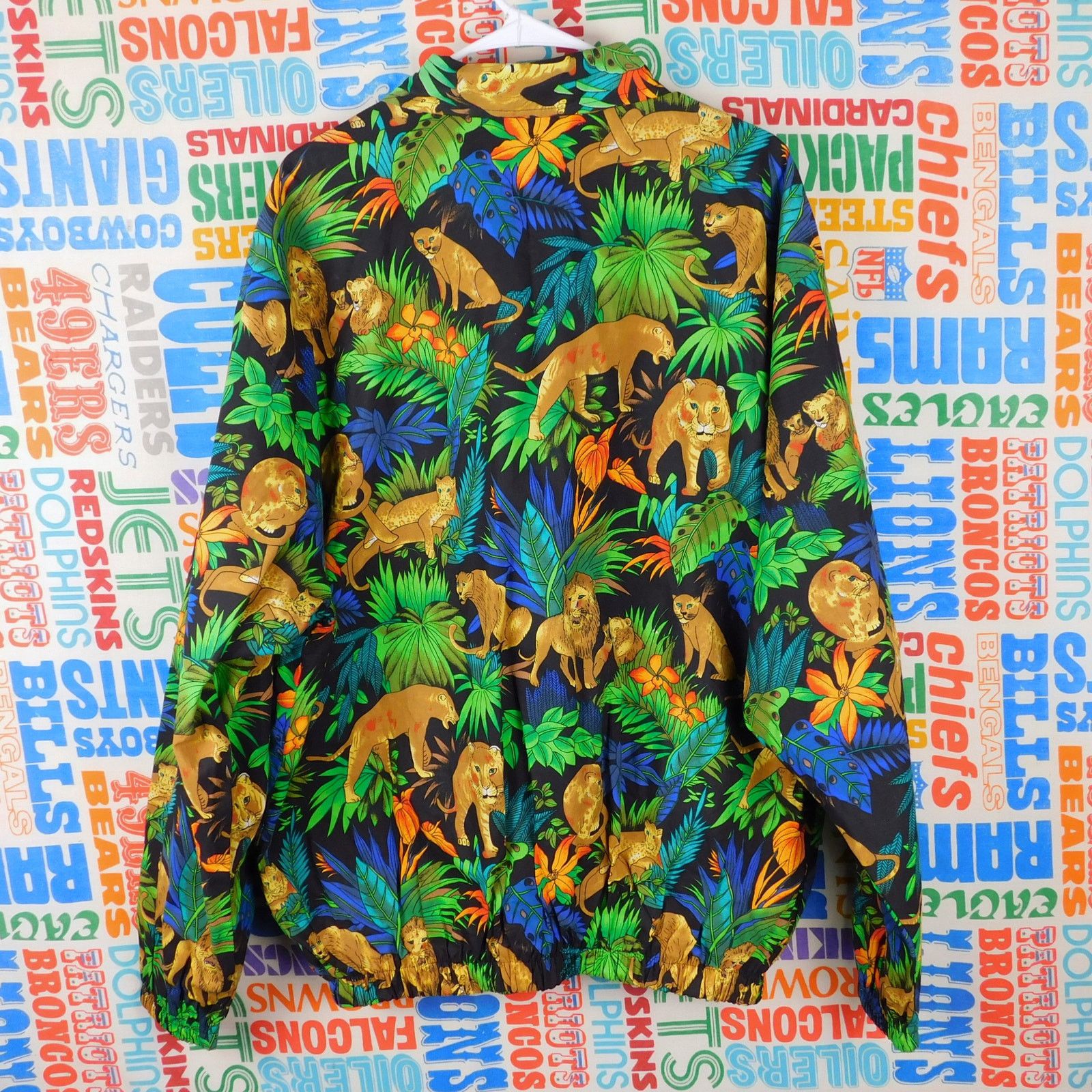 IF & Co. 90s AOP Jungle Jacket XL Full Zip Collared Loud Retro Size US XL / EU 56 / 4 - 2 Thumbnail