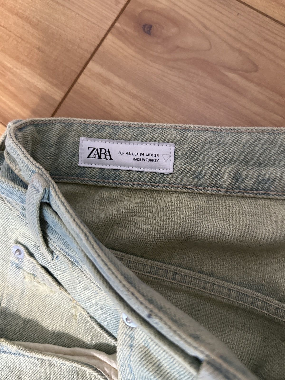 Zara Zara Green Washed Denim Size US 34 / EU 50 - 2 Thumbnail