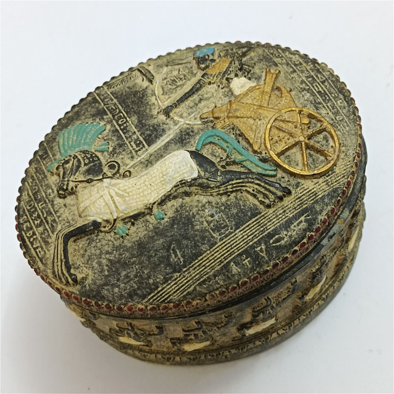 Vintage Vintage Egyptian jewelry box – Pharaonic antique sculpture Size ONE SIZE - 5 Thumbnail