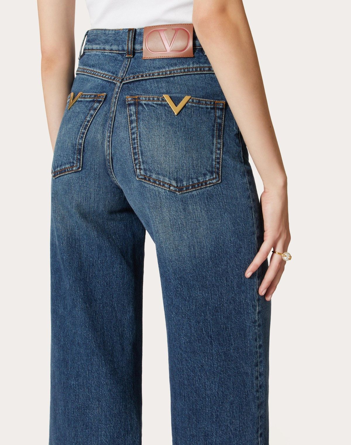 Valentino o1s1wg110525 Washed Denim Jeans in Blue Size 25" / US 0 / IT 36 - 6 Thumbnail