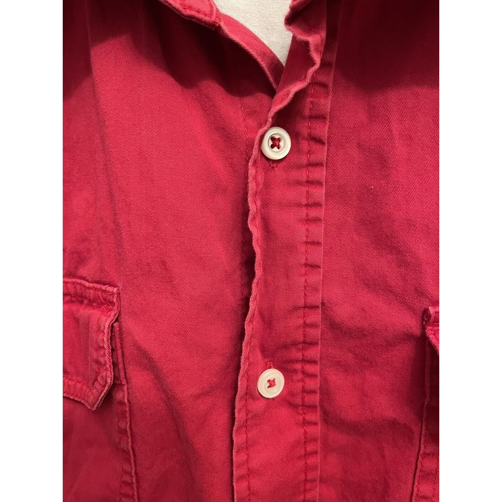 Wrangler Wrangler Hero Button Up Large Red Short Sleeve Pockets Size US L / EU 52-54 / 3 - 5 Thumbnail
