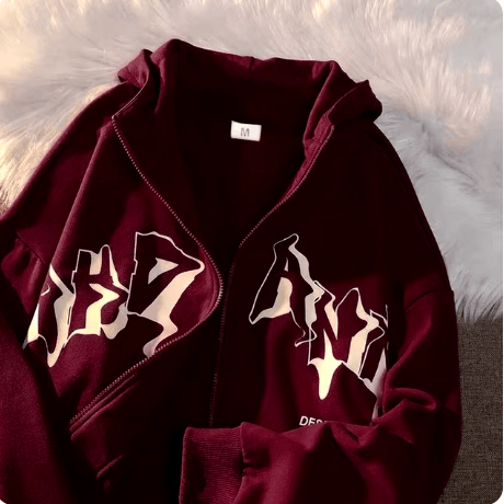 The Unbranded Brand Men's & Women's Gothic Zip-Up Sweatshirt, Plus Size Hip Hop Size US L / EU 52-54 / 3 - 3 Thumbnail