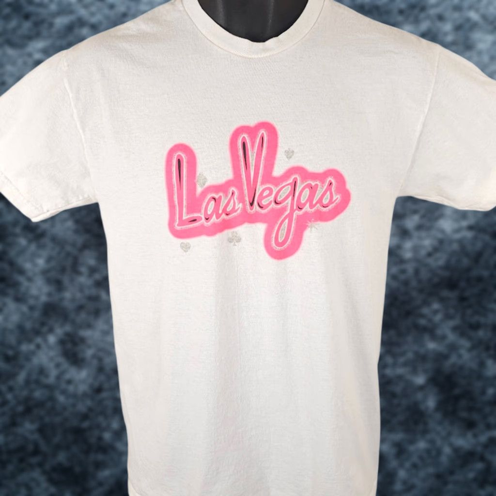 Vintage Las Vegas T Shirt Mens Size Medium White Travel Destination Tee Size US M / EU 48-50 / 2 - 1 Thumbnail