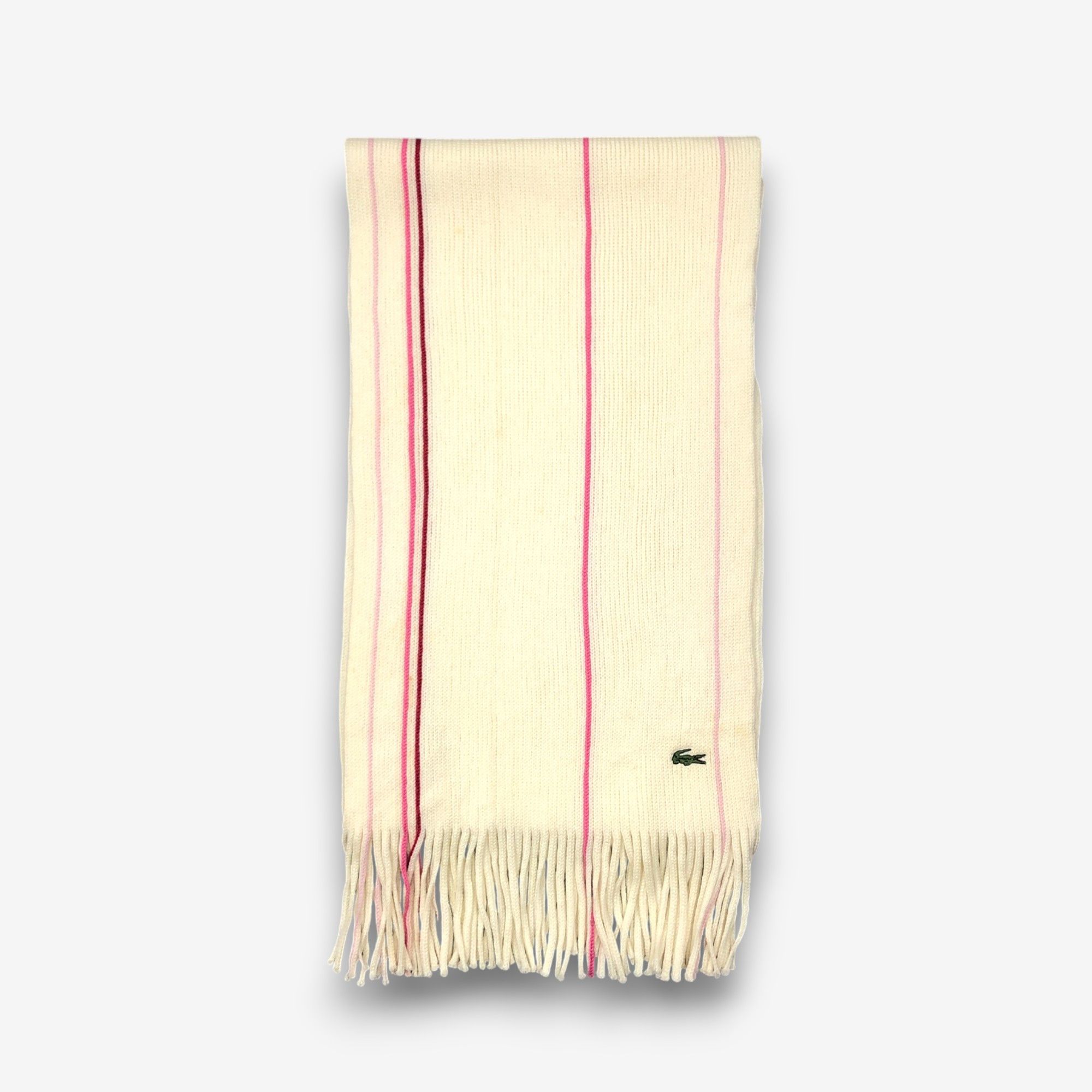 Lacoste Vintage Lacoste Scarf Muffler Wool Ribbed Knit Scarves Size ONE SIZE - 2 Thumbnail