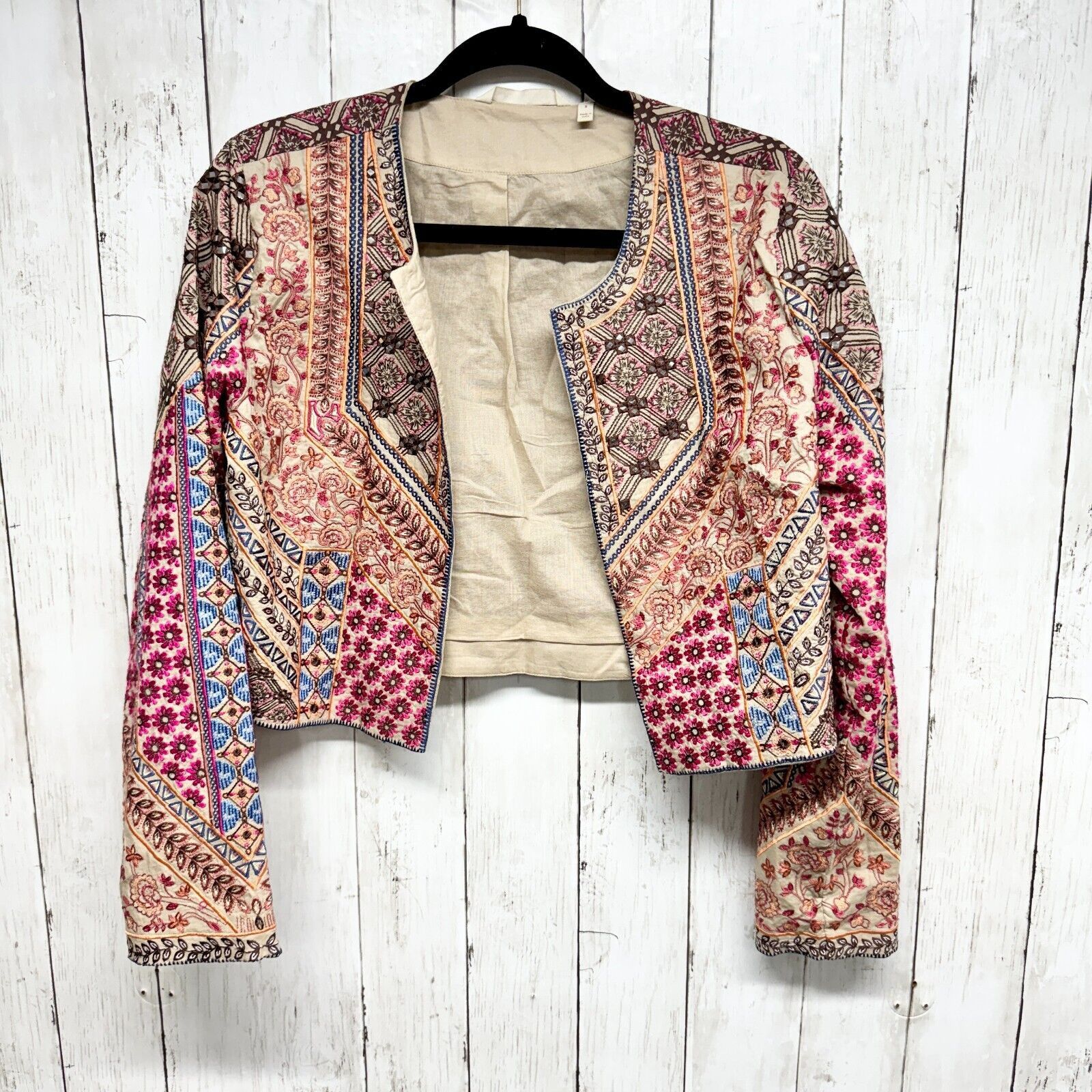 Other Soft Surroundings Jacket Small Embroided Mirror Open Front Size S / US 4 / IT 40 - 1 Thumbnail