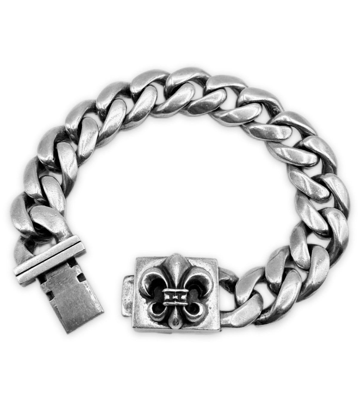 Chrome Hearts Chrome Hearts Fleur de Lis Box ID Cuban Link Bracelet Size ONE SIZE - 1 Thumbnail
