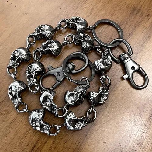 Jewelry Skull Ghost Head Jeans Chain – Punk Metal Biker Waist Chain Size ONE SIZE - 7 Thumbnail