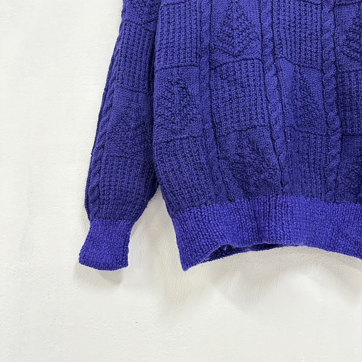 Aran Isles Knitwear × Japanese Brand × Vintage Vintage Purple Japan Knitwear Sweater Jumper Size US M / EU 48-50 / 2 - 9 Thumbnail