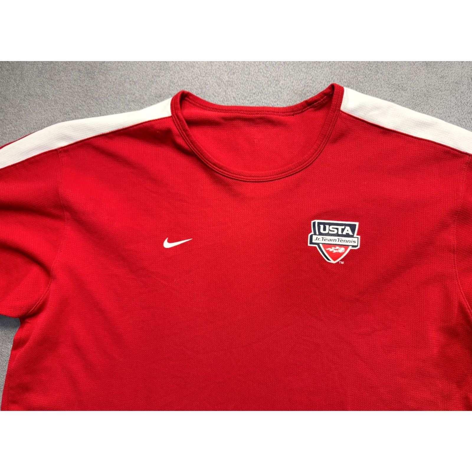 Nike Nike USTA Jr. Team Tennis Mens Shirt L Red T-Shirt Size US L / EU 52-54 / 3 - 3 Thumbnail