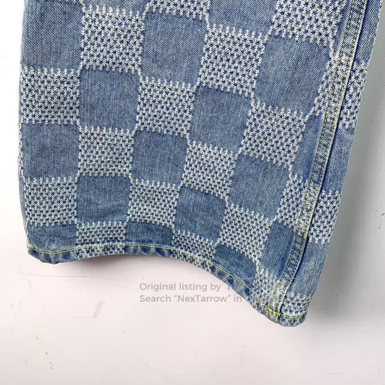Louis Vuitton Louis Vuitton 25 Light Blue Washed Worn Checkerboard Cotto Size US 30 / EU 46 - 4 Thumbnail