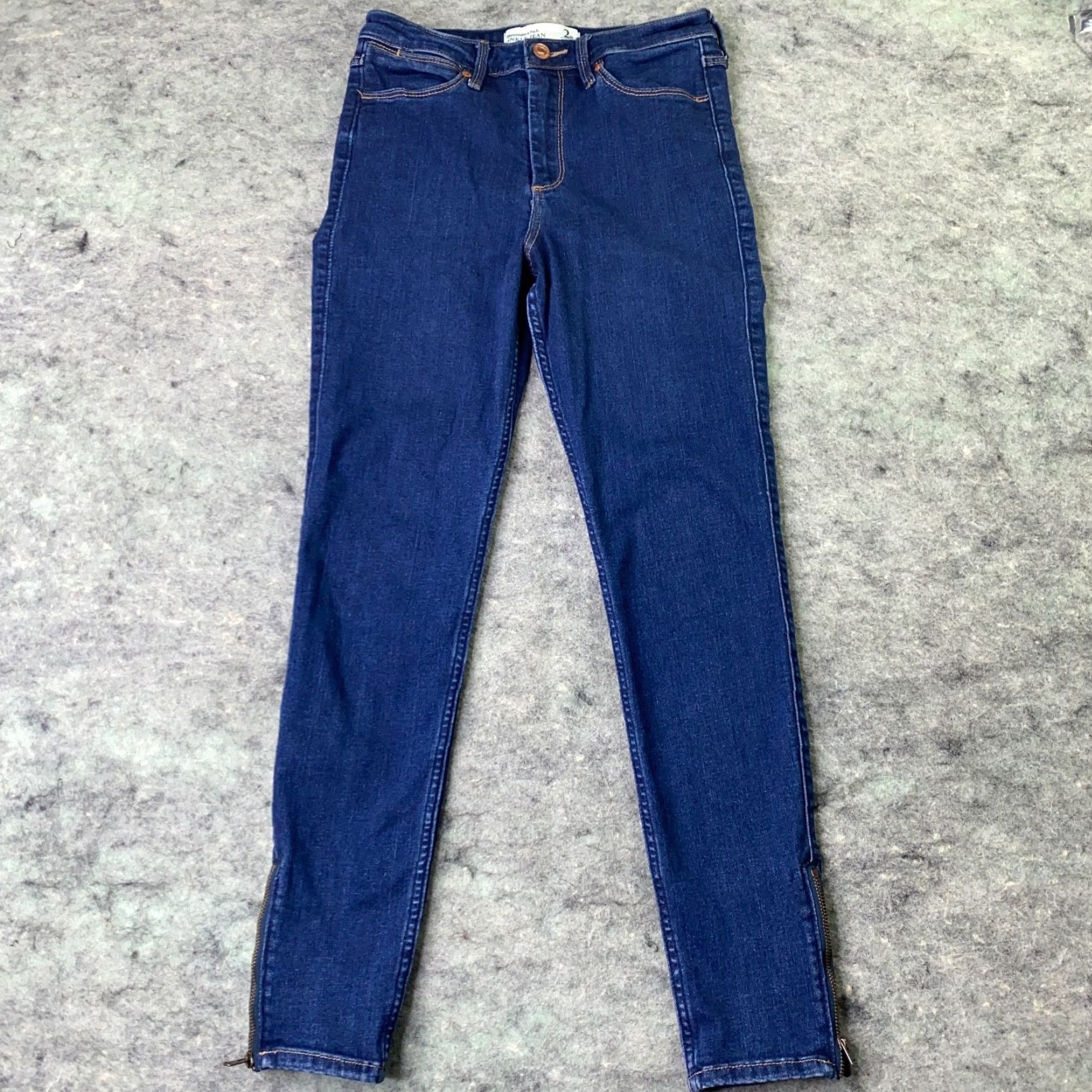 Abercrombie & Fitch Abercrombie & Fitch Jeans Womens Size 2 Blue Hi-Rise Ankle Stretch Zipper Hem Casual Denim Pants Women Regular 5-Pocket Design Mid Rise Size 25" / US 0 / IT 36 - 6 Thumbnail