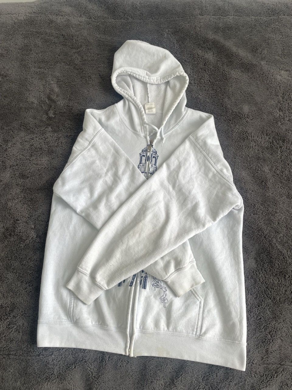 Vale Vale 'Temple' White x Blue Hoodie Size US L / EU 52-54 / 3 - 2 Thumbnail