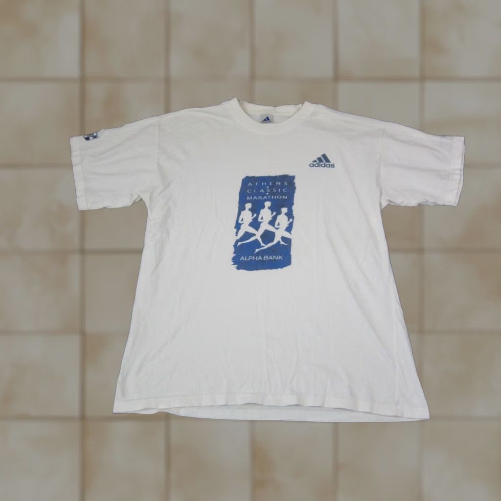 Adidas Vintage Adidas Shirt L Mens White Athens Greece Marathon Alpha Y2K Olympics Size US L / EU 52-54 / 3 - 1 Thumbnail