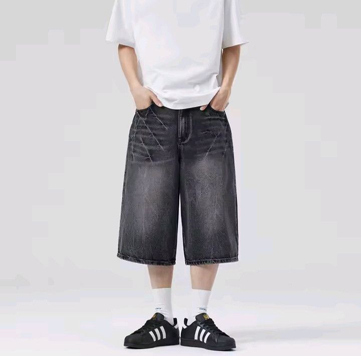 Japanese Brand × Jean Lightning Crack Baggy Denim Shorts Size US 30 / EU 46 - 2 Thumbnail
