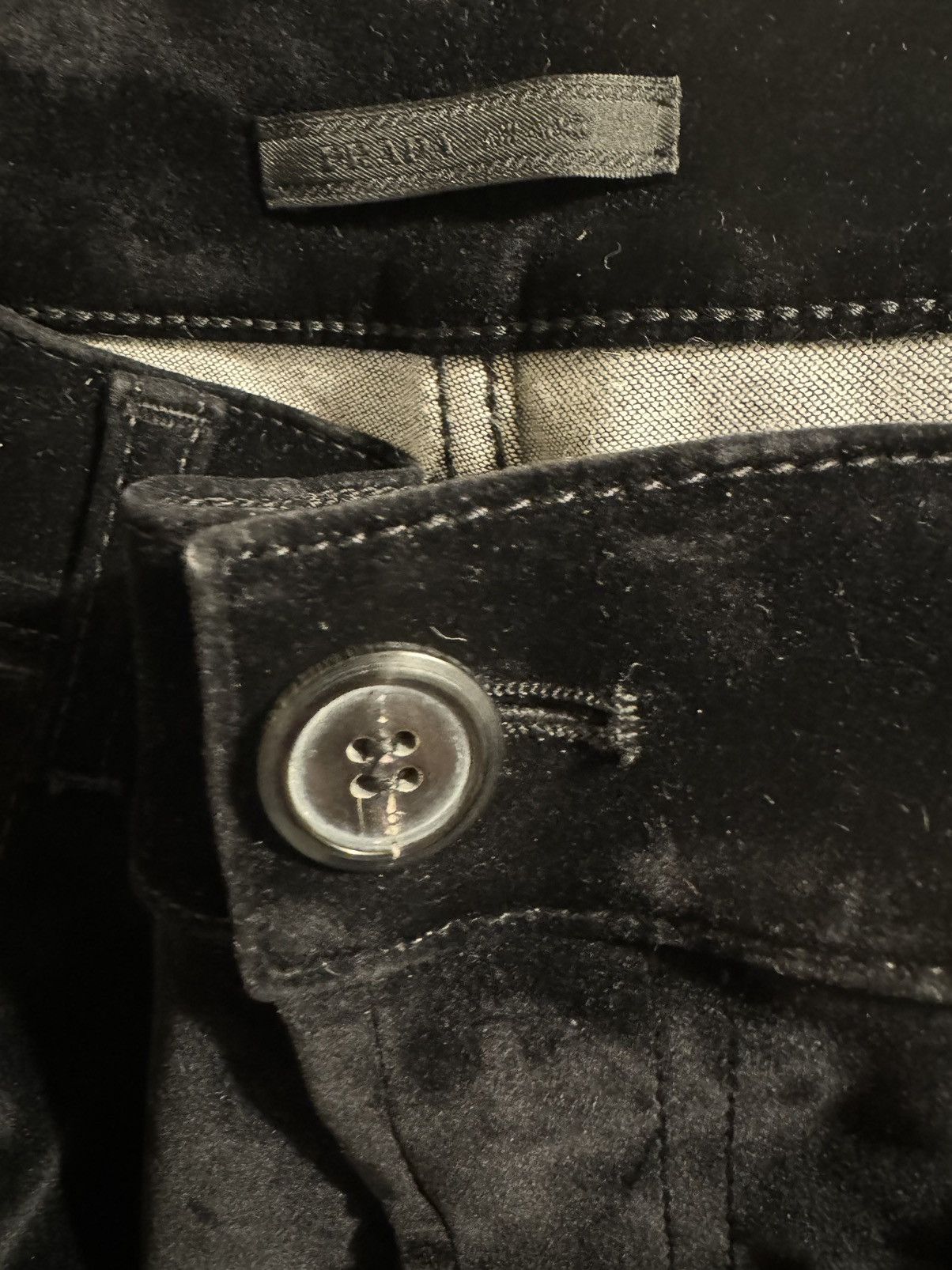 Prada Prada 5-Pocket Black Velvet Denim Jean Pants Size US 33 - 10 Thumbnail
