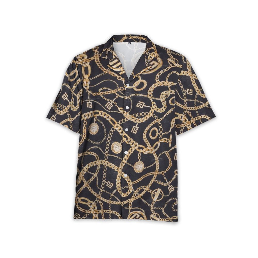 Designer Graphic-Print Shirt – Chaînes Pattern Size US L / EU 52-54 / 3 - 3 Thumbnail