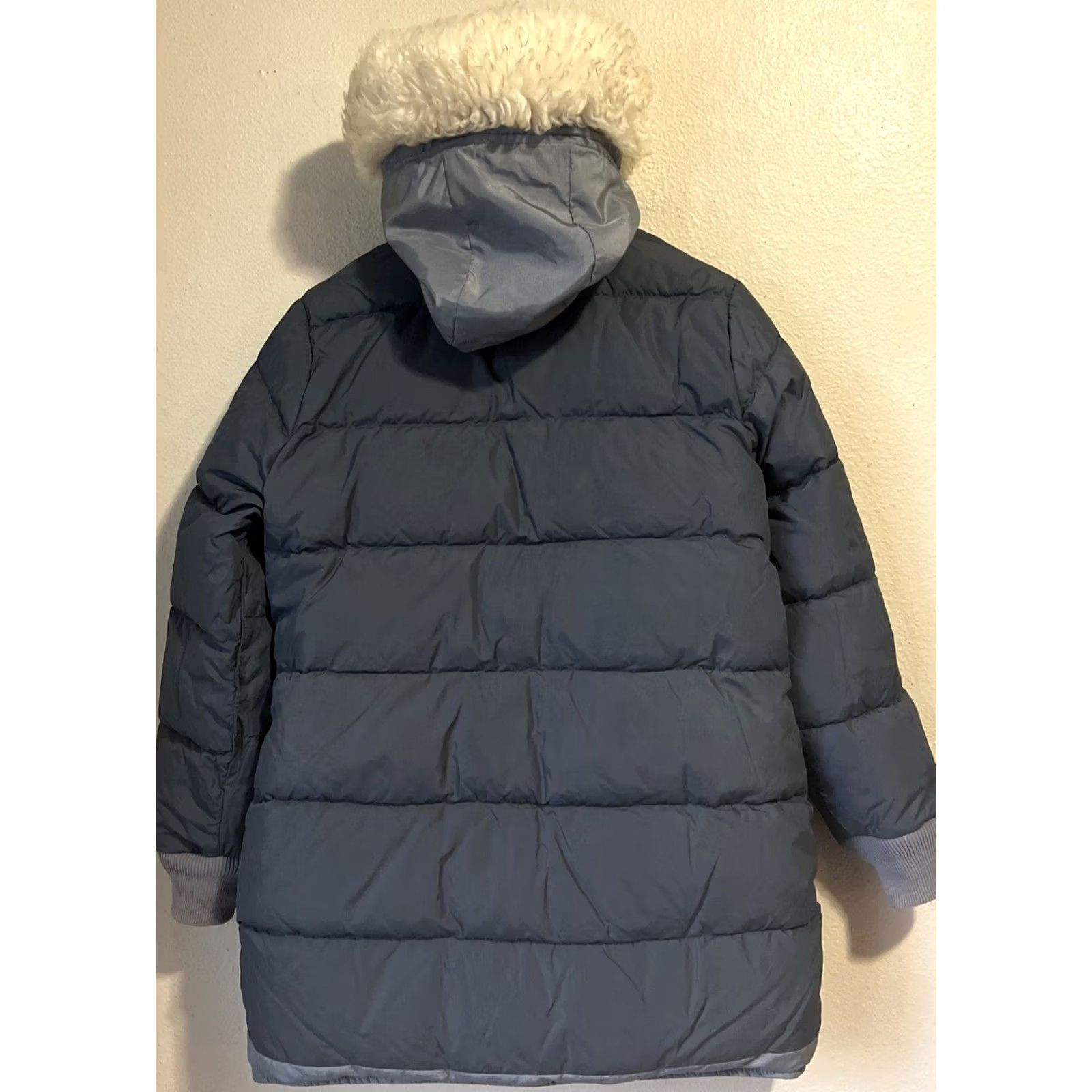 Eddie Bauer VINTAGE Eddie Bauer Goose Down Parka Womens Jacket L Green 70s Retro Insulated Full Zip Hooded Long Sleeve, Quilted, Faux Fur, Belt, Down Model J1146 Size L / US 10 / IT 46 - 5 Thumbnail