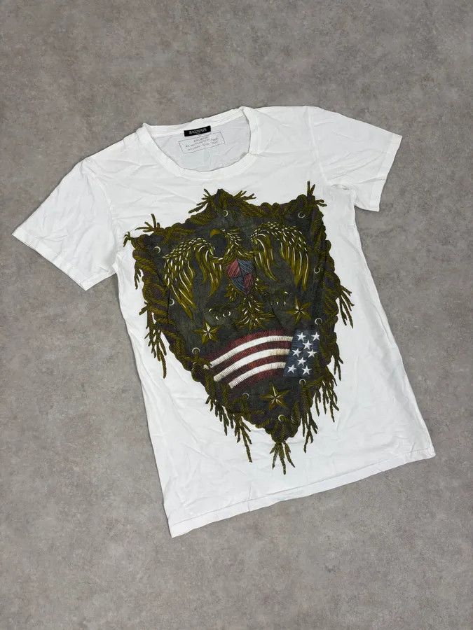 Balmain FW2014 Balmain White Eagle Blazon T-Shirt Size US S / EU 44-46 / 1 - 4 Thumbnail
